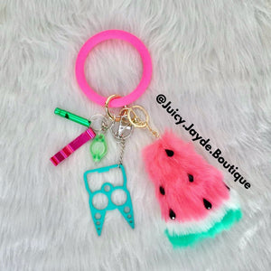 Watermelon Self Defense Keychain Ring Set