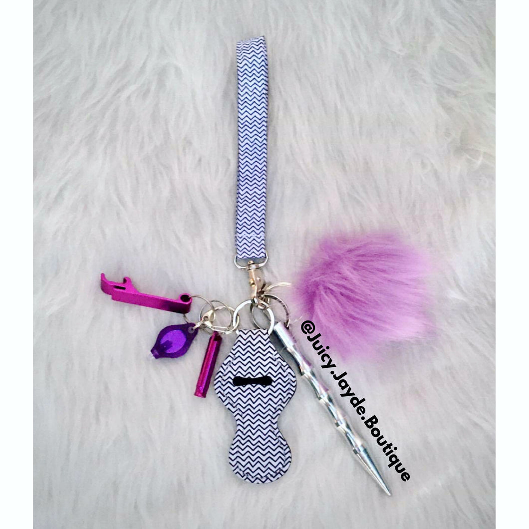 Purple Accent Self Defense Keychain