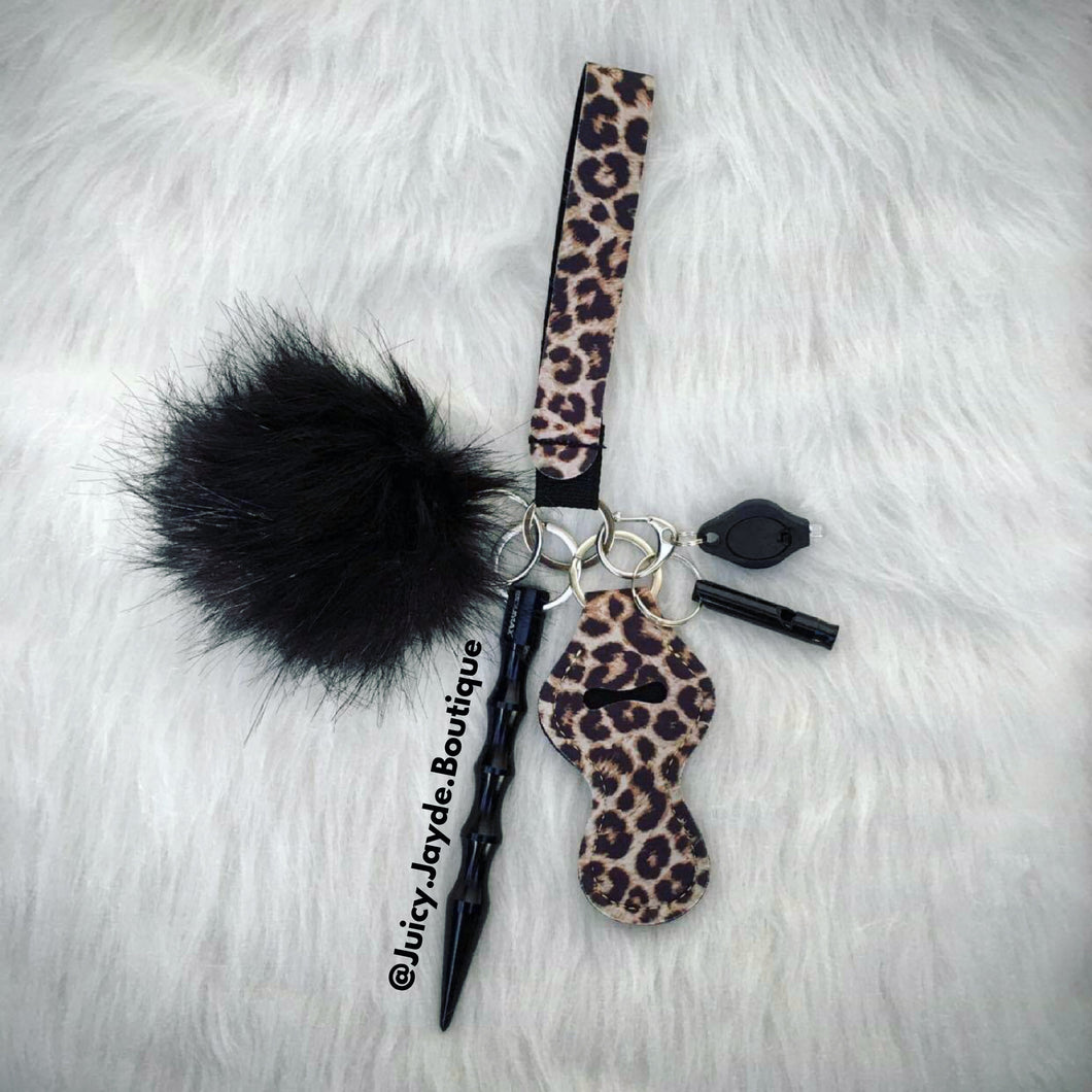 Leopard Print Self Defense Keychain