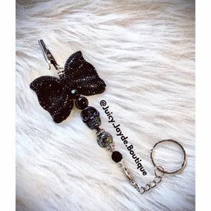 Black Skull Roach Clip Keychain